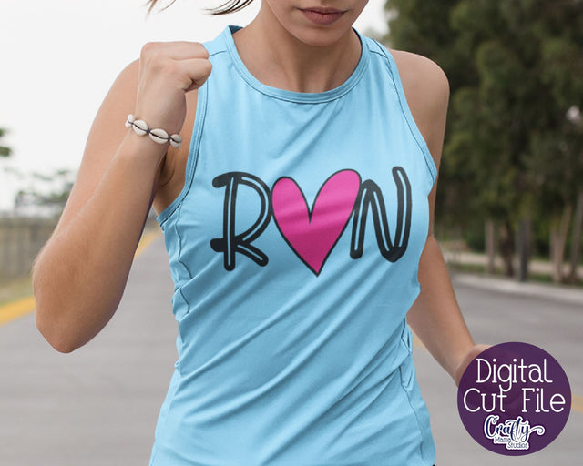 Running SVG - Exercise - Runner Svg - Running Love - Run Heart SVG Crafty Mama Studios 
