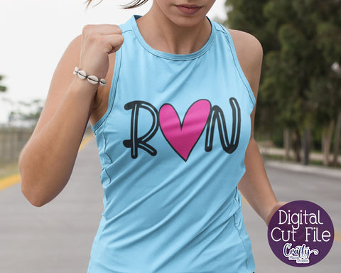 Running SVG - Exercise - Runner Svg - Running Love - Run Heart SVG Crafty Mama Studios 