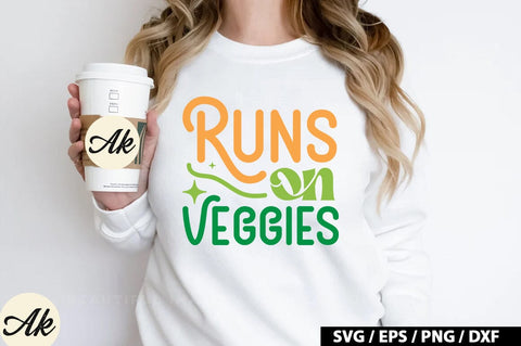 Runs on veggies Retro SVG SVG akazaddesign 