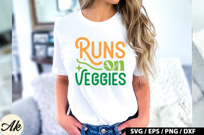 Runs on veggies Retro SVG SVG akazaddesign 