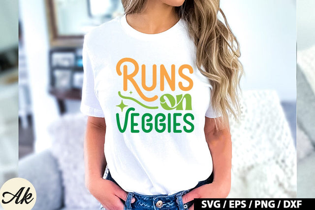 Runs on veggies Retro SVG SVG akazaddesign 