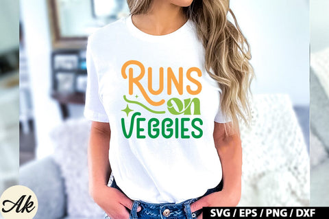 Runs on veggies Retro SVG SVG akazaddesign 