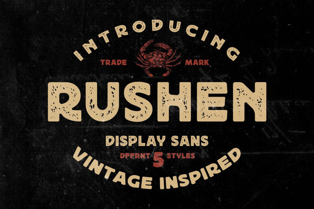 Rushen - Vintage Inspired Font Arterfak Project 