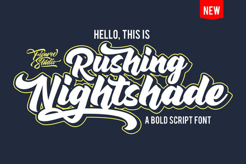 Rushing Nightshade - Bold Script Font Font Mozzatype 
