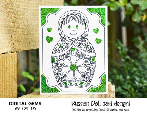 Russian doll card design. SVG Digital Gems 