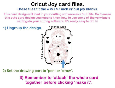 Russian doll card design. SVG Digital Gems 