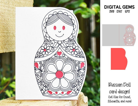 Russian doll card design SVG Digital Gems 