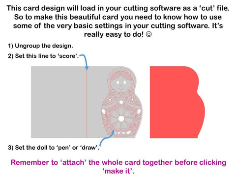 Russian doll card design SVG Digital Gems 