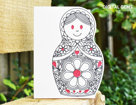 Russian doll card design SVG Digital Gems 