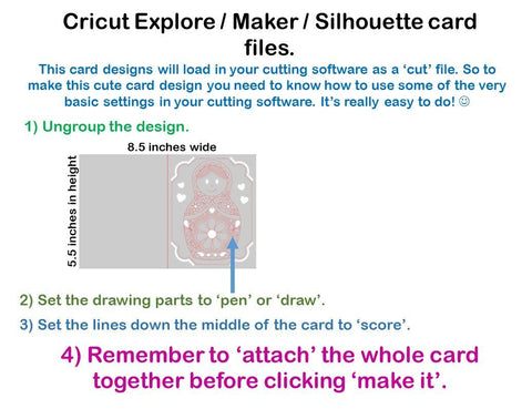 Russian doll card design. SVG Digital Gems 