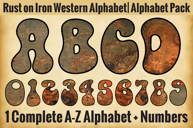 Rust on Iron Western Alphabet Pack Sublimation Jagonath Roy 