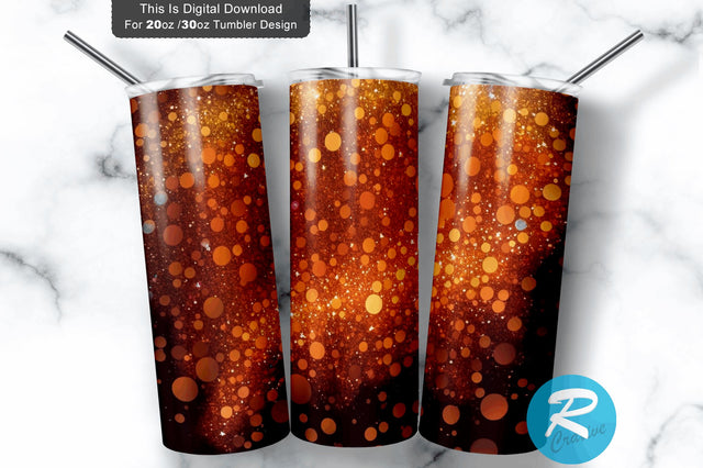 Rust Orange Copper Faux Glitter 20 oz / 30 oz Tumbler PNG Sublimation Regulrcrative 