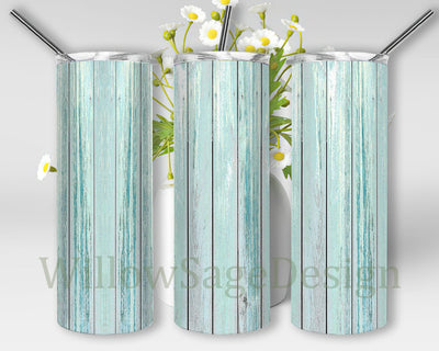 Rustic Blue Wood 20oz Tumbler Wrap, Blue Wood Tumbler Design, Rustic Wood Tumbler Png, Wood Sublimation Design, Digital Download Sublimation WillowSageDesign 