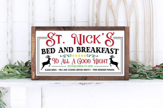 Rustic Christmas Decor svg - St. Nick's Bed And Breakfast SVG Simply Cutz 