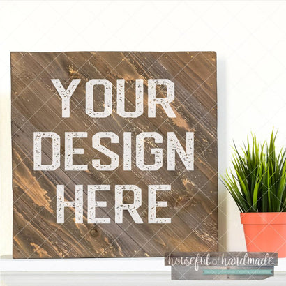 Rustic Diagonal Wood Sign Mockup - Digital File Mock Up Photo Houseful of Handmade 