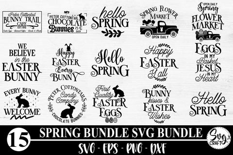 Rustic Easter SVG, Spring Bundle SVG, Bunny SVG, Rabbit SVG SVG Svgcraft 