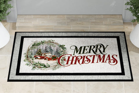 Rustic Farmhouse Christmas Door Mat Sublimation PNG Sublimation BijouBay 