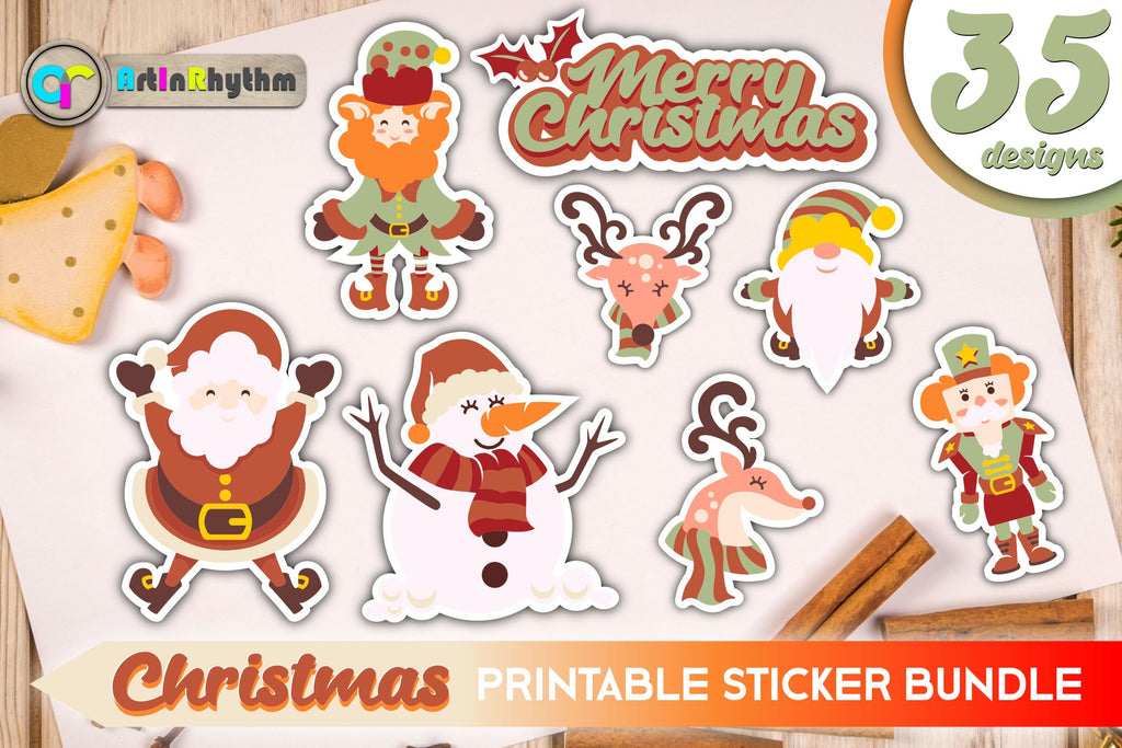 Rustic Farmhouse Christmas Sticker Bundle / Printable PNG Clipart - So ...