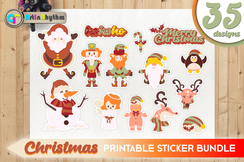 Rustic Farmhouse Christmas Sticker Bundle / Printable PNG Clipart - So ...