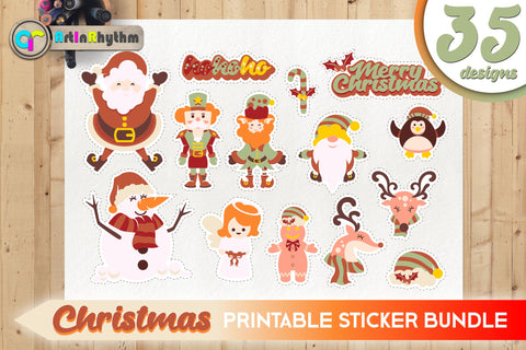 Rustic Farmhouse Christmas Sticker Bundle / Printable PNG Clipart SVG Artinrhythm shop 