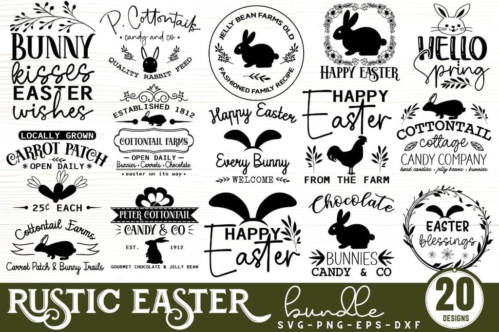 Rustic Farmhouse Easter SVG bundle - So Fontsy