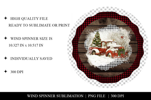 Rustic Farmhouse Truck Wind Spinner Sublimation PNG Sublimation BijouBay 
