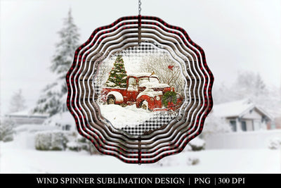 Rustic Farmhouse Truck Wind Spinner Sublimation PNG Sublimation BijouBay 