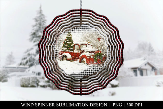 Rustic Farmhouse Truck Wind Spinner Sublimation PNG Sublimation BijouBay 