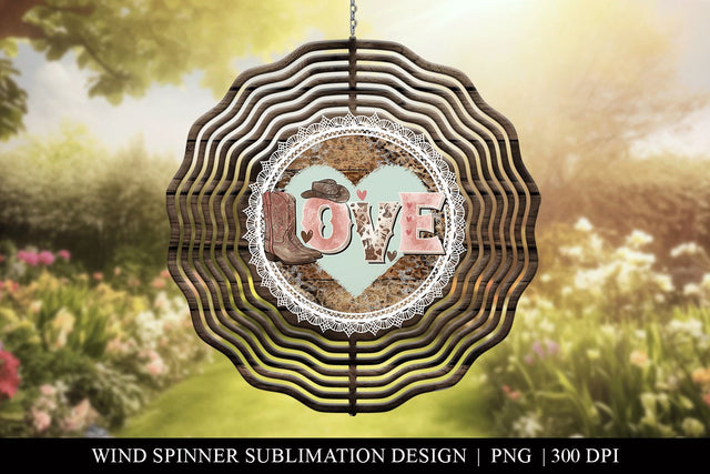 Rustic Farmhouse Valentine's Day Wind Spinner PNG Sublimation BijouBay 