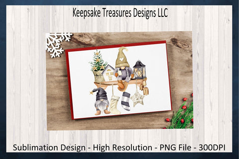 Rustic Gnome On The Shelf Earth Tones Sublimation PNG, Christmas Gnome, Mantle Decor Ideas, Digital Download Sublimation Keepsake Treasures Designs LLC. 