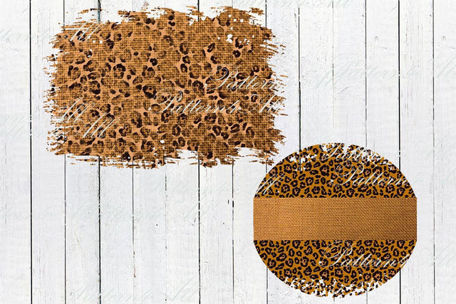 Rustic Gold Burlap & Leopard Sublimation Backsplash distressed textures, backdrop design, background image,Distress PNG Backsplash Sublimation ArtStudio 