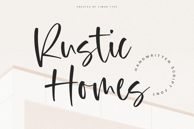 Rustic Homes is a Handwritten Font Font Timur type 