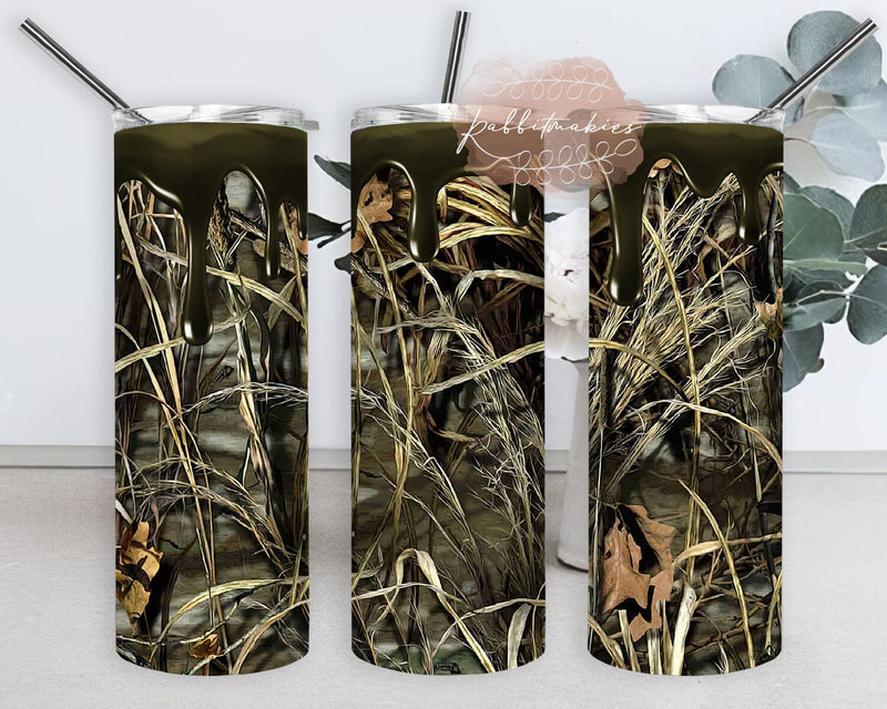 Rustic Hunters Camo Design Png, Camouflage 20oz Skinny Tumbler, Hunting ...