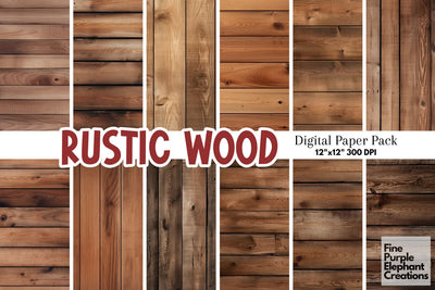 Rustic Wood Panel Texture Digital Pattern Fine Purple Elephant Creations 