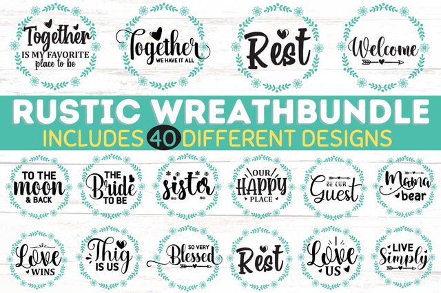 Rustic Wreath SVG Bundle SVG Designangry 
