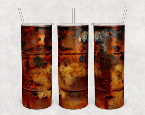 Rusty Metal Tumbler Wraps Bundle, 20 Oz Skinny Tumbler Rusty Metal Sublimation Designs, Seamless Rusty Metal Barrel PNG, 5 Designs Sublimation HappyDesignStudio 