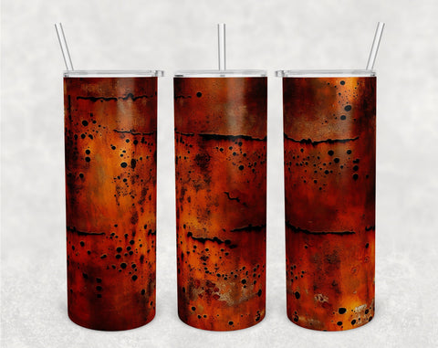 Rusty Metal Tumbler Wraps Bundle, 20 Oz Skinny Tumbler Rusty Metal Sublimation Designs, Seamless Rusty Metal Barrel PNG, 5 Designs Sublimation HappyDesignStudio 