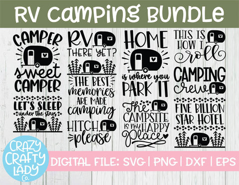 RV Camping SVG Cut File Bundle SVG Crazy Crafty Lady Co. 