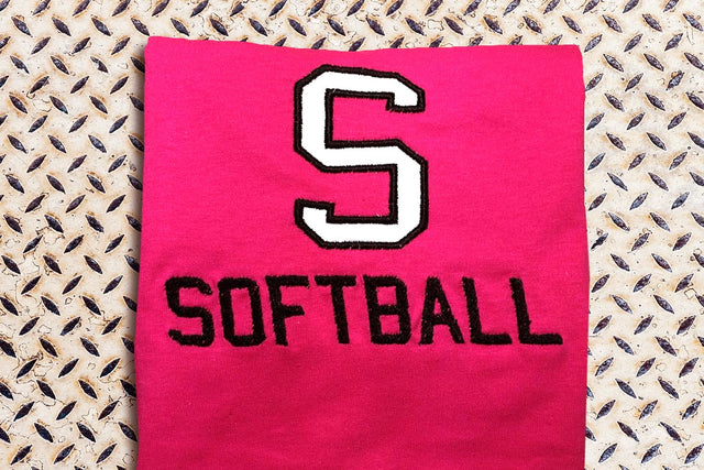 S for Softball Applique Embroidery Embroidery/Applique Designed by Geeks 