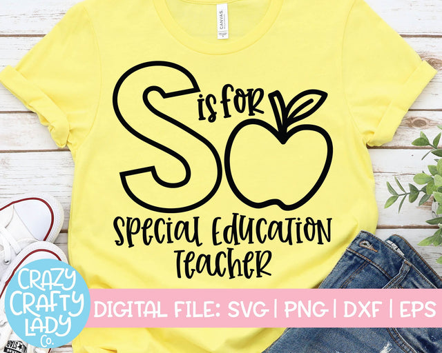 S Is for Special Education Teacher | School Quote SVG Cut File SVG Crazy Crafty Lady Co. 