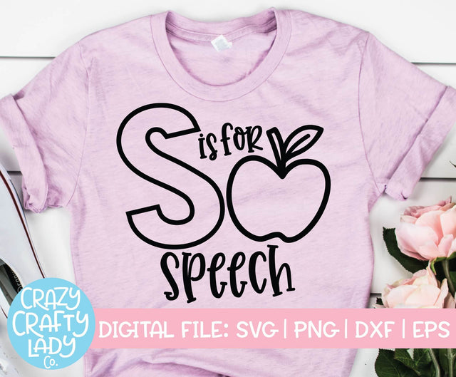 S Is for Speech | School SVG Cut File SVG Crazy Crafty Lady Co. 