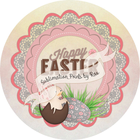 S005 Easter Chick Door Hanger Printable PNG for Round Sublimation Blanks Sublimation Designs by Rae 
