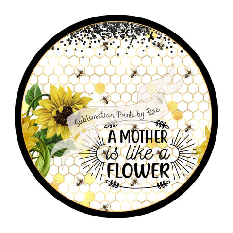 S016 Sunflowers and Mom Mother Printable PNG for Round Sublimation Blanks Sublimation Designs by Rae 