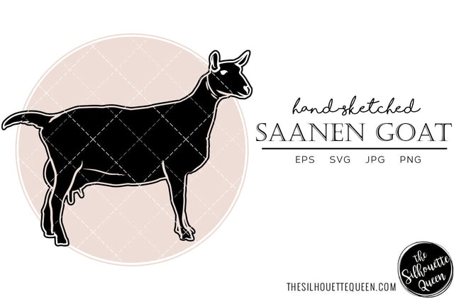 Saanen Goat Sketch Vector SVG Loveleen Kaur 