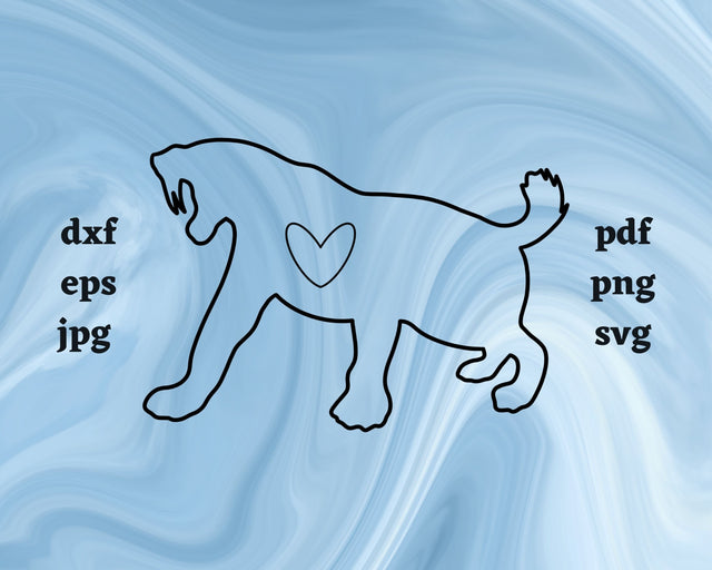 Sabretooth Tiger Heart SVG Cut File SVG Northern Light SVG 