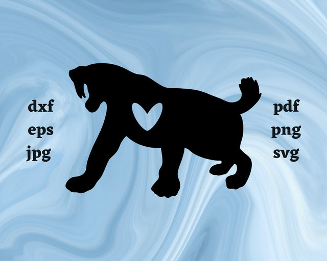Sabretooth Tiger Heart SVG Cut File SVG Northern Light SVG 