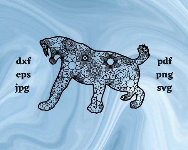Sabretooth Tiger Mandala SVG Cut File SVG Northern Light SVG 