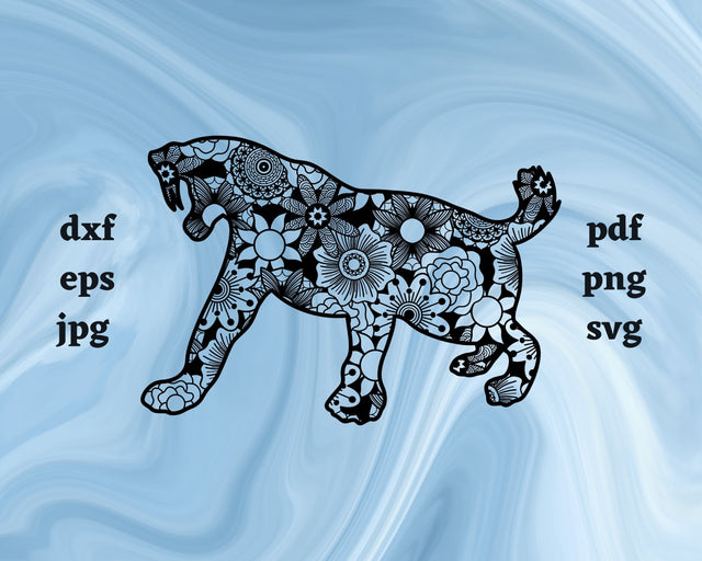 Sabretooth Tiger Mandala SVG Cut File SVG Northern Light SVG 