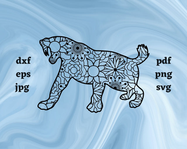 Sabretooth Tiger Mandala SVG Cut File SVG Northern Light SVG 