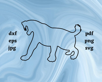 Sabretooth Tiger Outline SVG Cut File SVG Northern Light SVG 